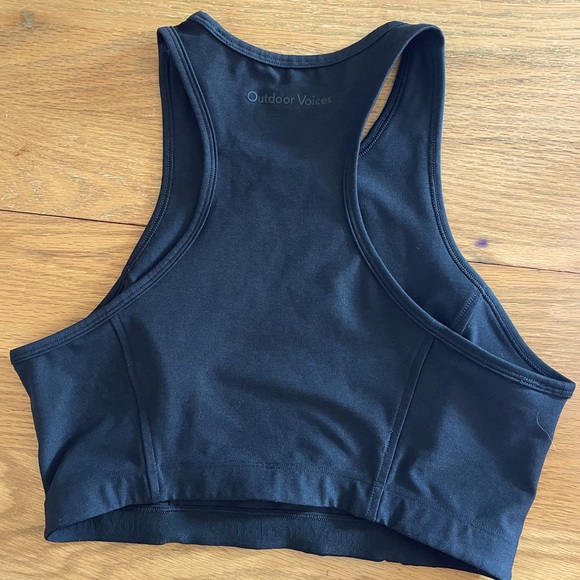 Outdoor Voices Black Athena Crop Top Sports Bra - Picture 2 of 2